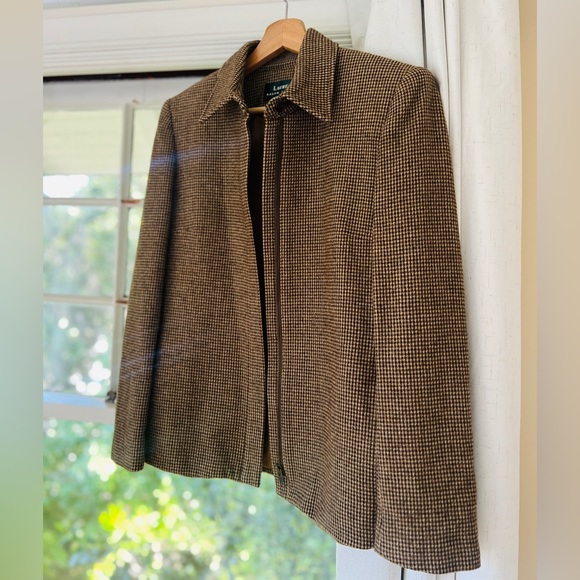 VINTAGE LAUREN RALPH LAUREN Wool Jacket With Side Pockets and Front Zipper - Picture 2 of 7